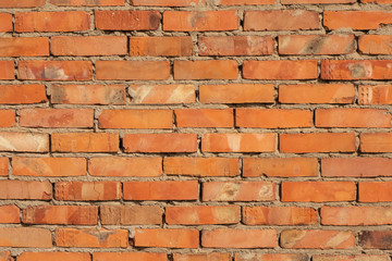 Old red brick wall. Creative vintage natural background.