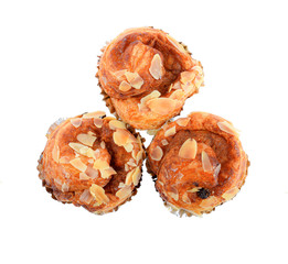 Almond Cupcakes isolated on white background