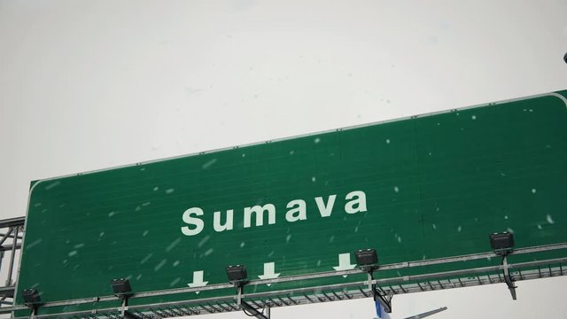 Airplane Landing Sumava in Christmas