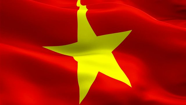 Vietnam waving flag. National 3d Vietnamese flag waving. Sign of Vietnam seamless loop animation. Vietnamese flag HD resolution Background. Vietnam flag Closeup 1080p Full HD video for presentation