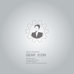 Gear icon design. Isolated on grey background.