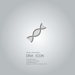 DNA icon design. Isolated on grey background.