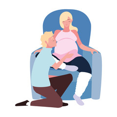 Isolated pregnant woman and man vector design