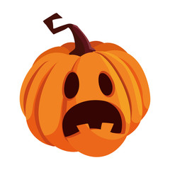 Halloween pumpkin cartoon vector design icon