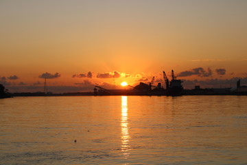 Fototapeta premium sunrise on the river