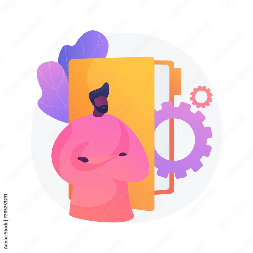Poster information storage, files folder. archive, optimization, organization isolated flat design element.