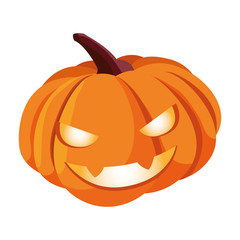 Halloween pumpkin cartoon vector design icon