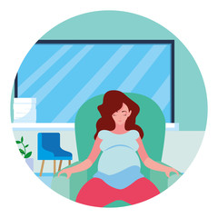 Isolated pregnant woman design icon