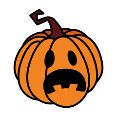 Halloween pumpkin cartoon vector design icon