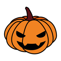 Halloween pumpkin cartoon vector design icon