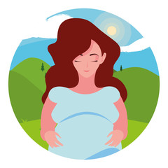 Obraz na płótnie Canvas Isolated pregnant woman design icon