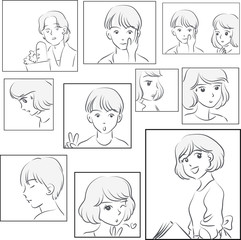 comic boy and girl set