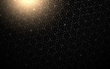 Secret black pattern background with bright shine. Openwork design texture.