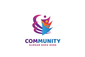 People care fun colorful illustration for health and education logo design