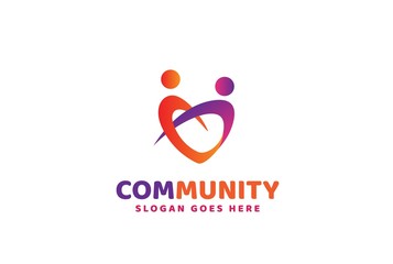 People care fun colorful illustration for health and education logo design