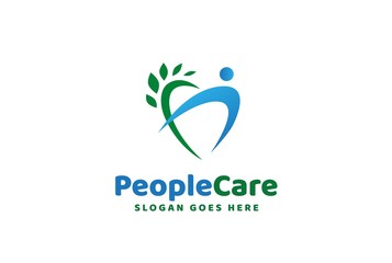 People care fun colorful illustration for health and education logo design