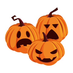 Halloween pumpkins cartoons vector design icon