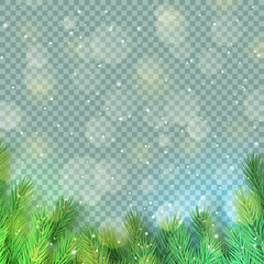 Obraz premium Christmas tree rectangular frame on white background. Merry Christmas and Happy New Year natural border design with copy space. Realistic 3d fir tree branches decoration vector illustration.