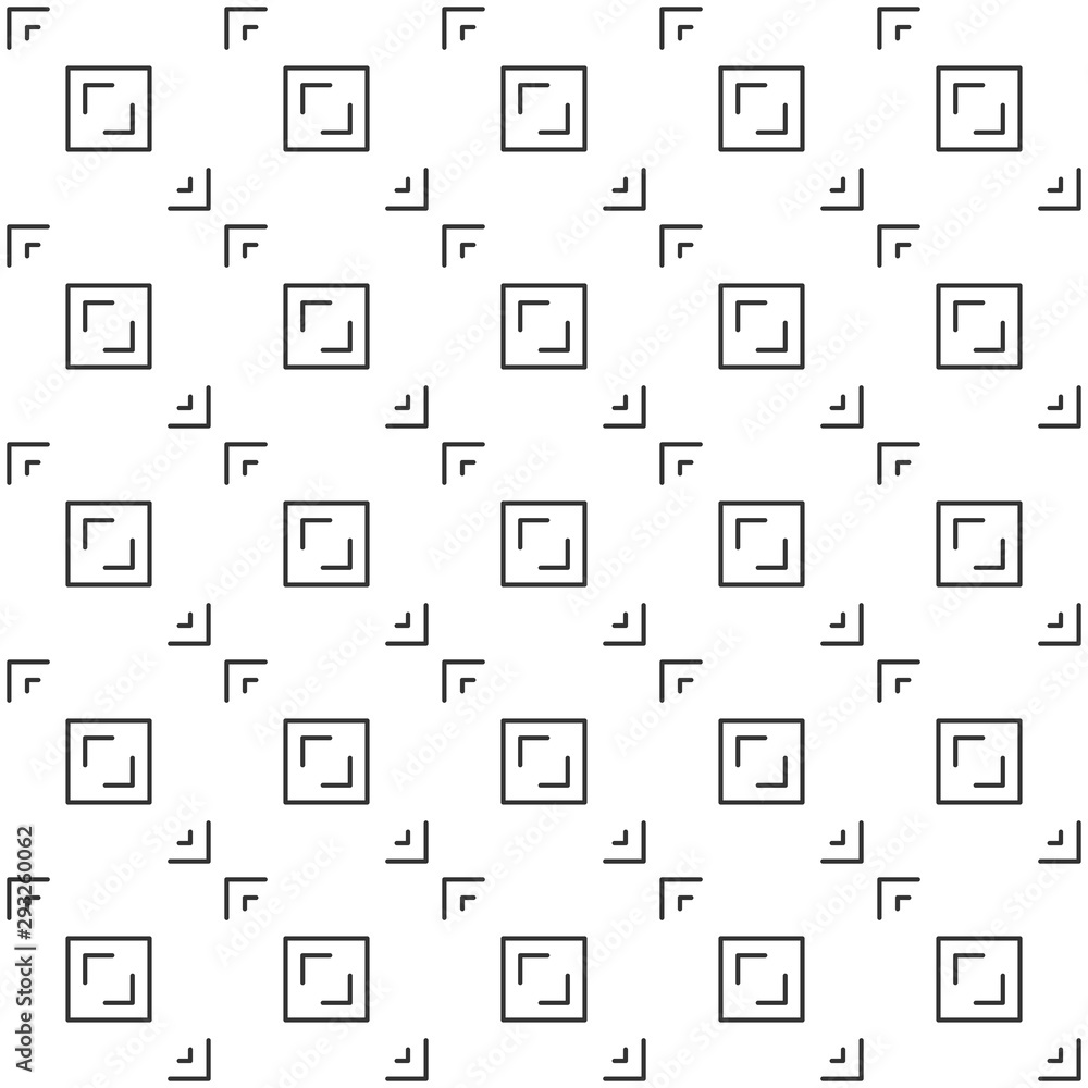 Poster abstract seamless pattern, black and white outline of aspect pixel perfect. design geometric texture