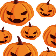 Halloween pumpkins cartoons vector design icon