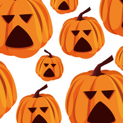 Halloween pumpkins cartoons vector design icon