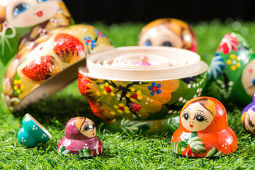 Fototapeta na wymiar Beautiful Russian nesting dolls