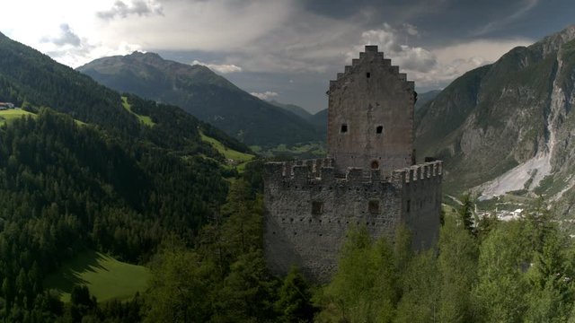 flight around alpine austrian caste kronburg