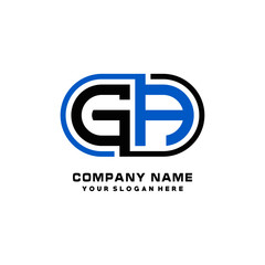 Obraz premium GA initial letters looping linked oval elegant logo blue, black