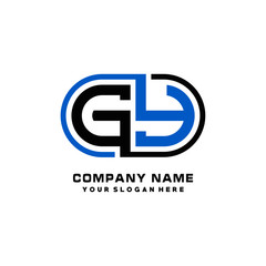 GY initial letters looping linked oval elegant logo blue, black