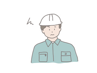 ヘルメットを被った男性　ストレス