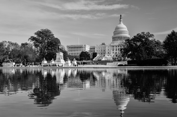 U.S. Capitol Building in autumn foliage - Washington D.C. United States of America