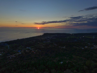 Sunset over the whales tail in dominical, uvita, Costa Rica