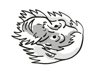 Sumatran Orangutan  Endangered Wildlife Cartoon Mono Line Drawing