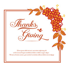 Design for banner of thanksgiving with perfect autumn leaf floral frame. Vector