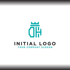 initial letter DH logo icon, inspiring logo designs for companies from. -Vectors