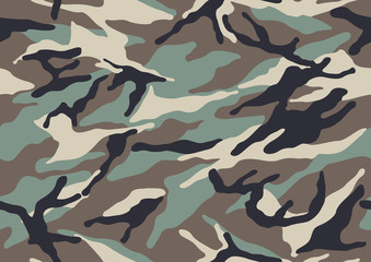 abstract camouflage military pattern, skin texture green color, fashion fabric printing vector illustration.