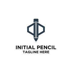 Modern design PP logo pencil template