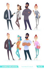 Fototapeta premium Collection of charming young entrepreneurs or businessmen and managers. Business people standing togever.