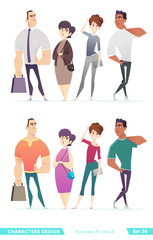 Fototapeta premium Collection of charming young entrepreneurs or businessmen and managers. Business people standing togever.