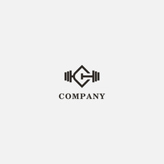 initial C fitness logo template - vector