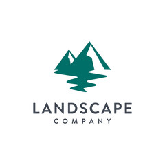Obraz premium Landscape hills logo design - Vector