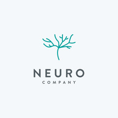 Neuro symbol wiyh line art logo design