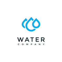 Water symbol logo design vector