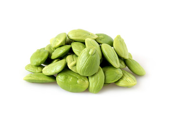 Sato seeds, Bitter bean or Stink bean isolated on white background.