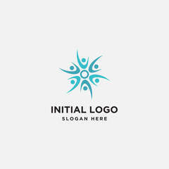 human logo design template. icon illustration
