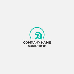 waves logo design template - vector