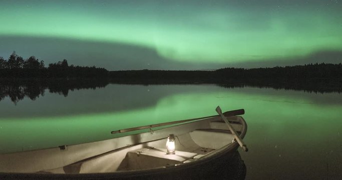 Time lapse footage of Northern Lights dancing over somewhere in Southern Finland. Shot in Late September, 2019