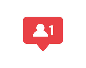 Social media follower notification icon symbol vector