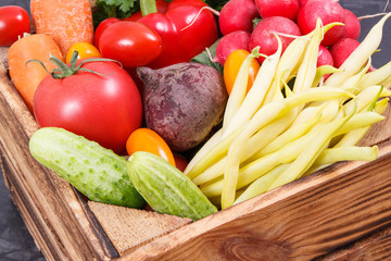 Fresh vegetables as source minerals and vitamins. Healthy lifestyles, slimming and dieting