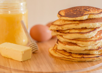 Pancake breafast close up